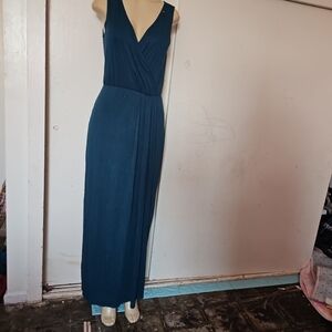 Chic Deep Blue Sleeveless Maxi Dress